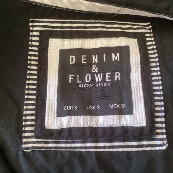 Denim & Flower Full Zip Black n White Jacket With Skeletons Size S- Nice - Picture 4 of 6
